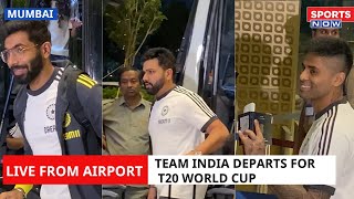 LIVE FROM MUMBAI AIRPORT: TEAM INDIA DEPARTS FOR USA FOR T20 WORLD CUP | ROHIT | JADEJA | GILL