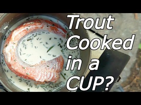 Catch & Cook Cup-O-Trout Backpacking Meal Over a Twig & Stick Fire on a Ti G2- 5 Firebox Stove