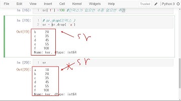 8강 파이썬기반 판다스(pandas) 활용 데이터 분석 - 시리즈 추가 삭제 검색 정렬
