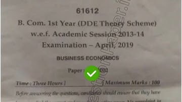 2019 Mdu BCom DDE 1st year Business Economics Question Paper