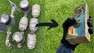 Water Meter Melt Down - Trash To Treasure - ASMR Metal Melting - 16 LBS Brass Melt - BigStackD