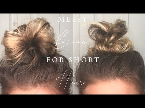 messy-bun-tutorials-for-short-hair-|-shoulder-length-hair-bun