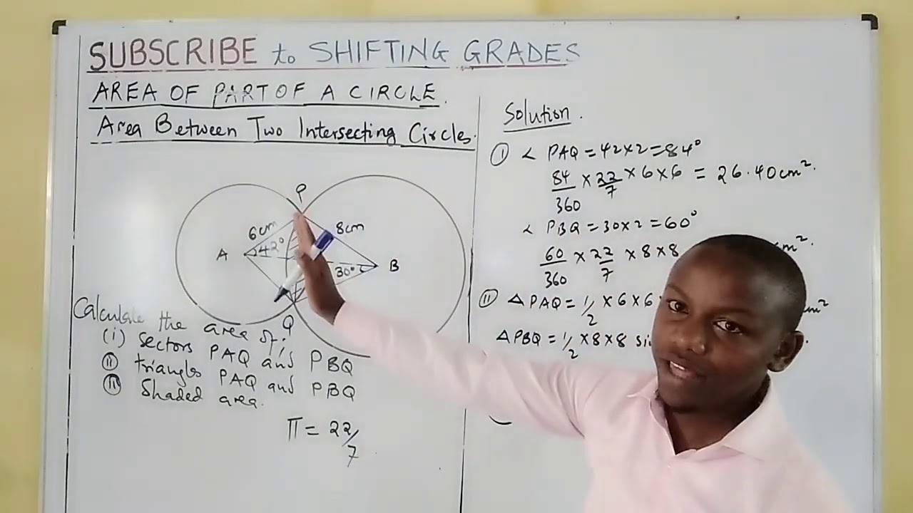 AREA BETWEEN TWO INTERSECTING CIRCLES. mpesa 0704153366 Boniface Katumuta