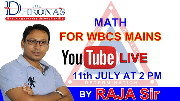 WBCS MAIN 2020 | MATH | PRACTICE SET PART II | THE DHRONAS | RAJA SIR