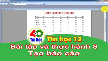 Bài tập và thực hành 8 – Tạo báo cáo - Tin học 12
