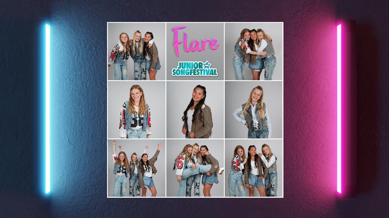 FLARE - SIDE BY SIDE 🎵 (OFFICIAL LYRIC VIDEO) | JUNIOR SONGFESTIVAL 2023 🇳🇱