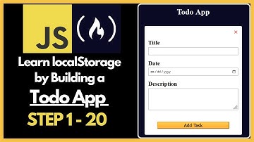 freeCodeCamp - Learn localStorage by Building a Todo App 1 - 20 🔇No audio - JavaScript