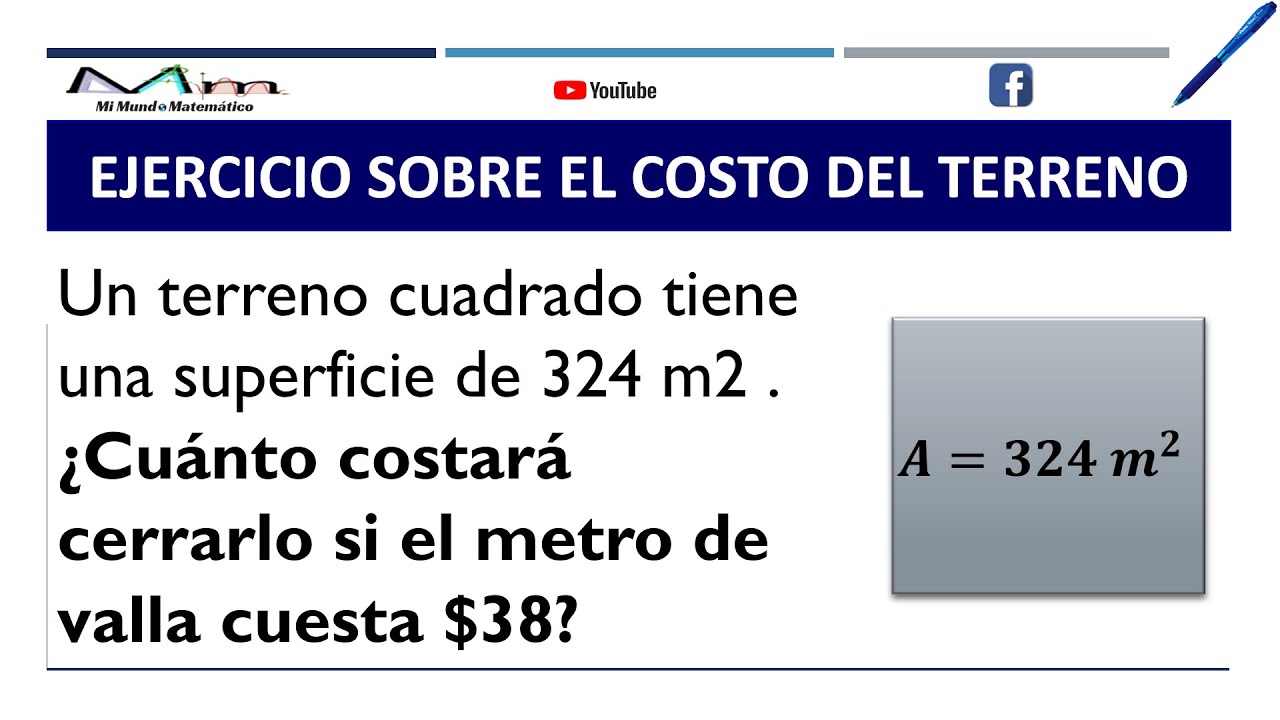 EJERCICIO SOBRE EL COSTO DEL TERRENO - YouTube