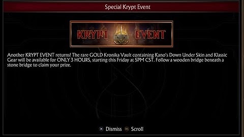 MK11 - Krypt Event (Kano) Re-Run This Friday @5PM CST!