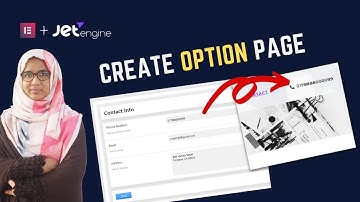 Create wordpress option page using jetengine plugin ELementor