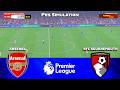 Arsenal vs AFC Bournemouth - English Premier League 2025/26 | PES 21 Simulation