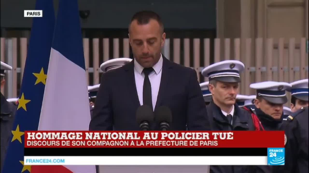 Hommage au policier tué sur les Champs-Elysées : l'émouvant discours de son conjoint