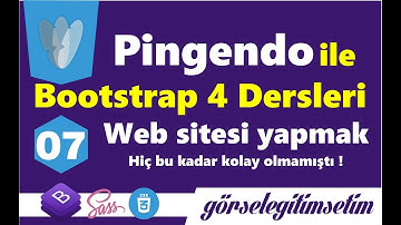 Pingendo Bootstrap 4 Editör ile Web Tasarım Dersleri- Responsive Site Yapımı- Ders 7