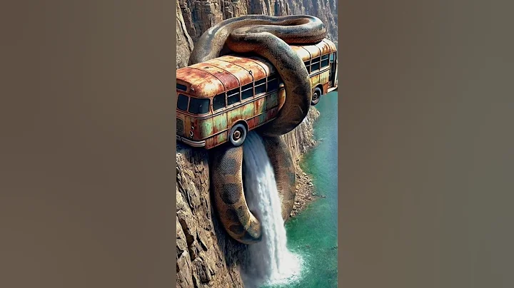 Nature Exploration | Travel Discovery | Python vs Bus On A Cliff Waterfall #shorts #memes #wildlife