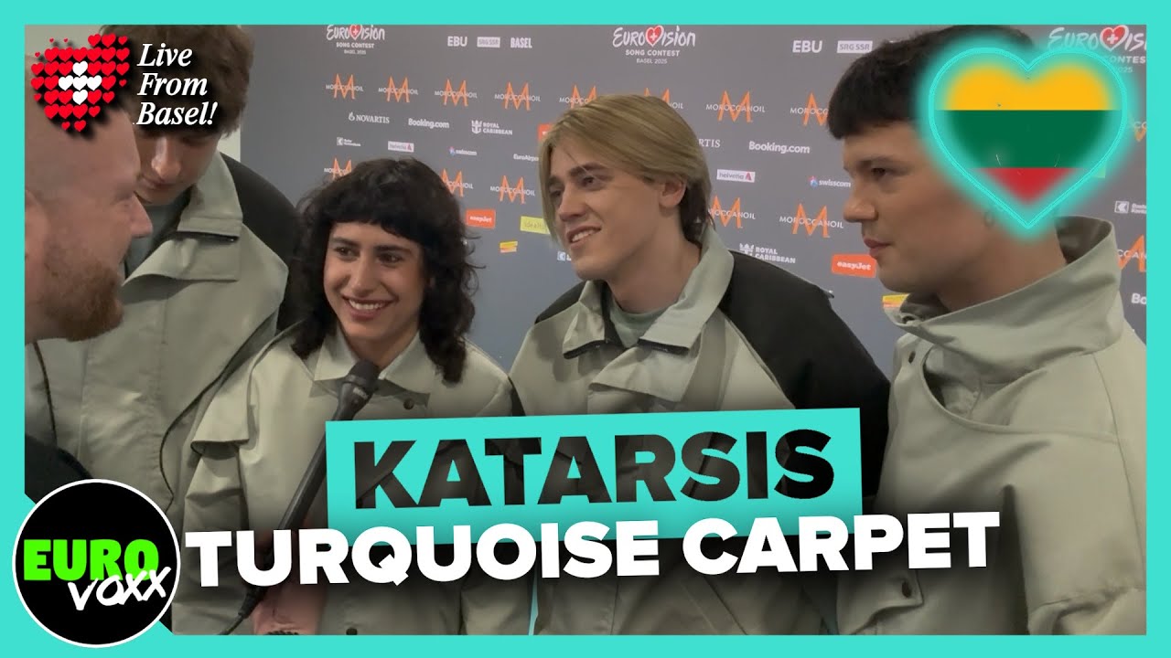🇱🇹 KATARSIS - TAVO AKYS (TURQUOISE CARPET INTERVIEW) // Lithuania Eurovision 2025 // Live from BaseL