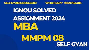 MMPM 08 ignou mba solved assignment 2024 download