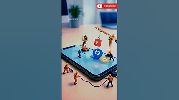 Mini Workers Building Apps Inside a Smartphone Creative Tech Animation. #ai #shorts