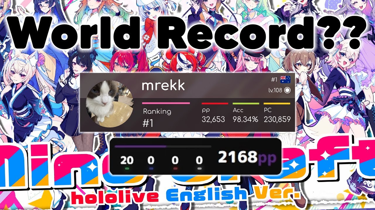 No.1 osu! player sets a potential world record on hololive EN song (Mind Craft)