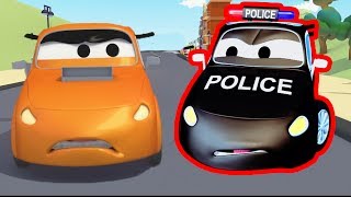Der Streifenwagen mit dem Polizeiauto und dem Feuerwehrauto und Das Rennen in Car City/ für Kinder