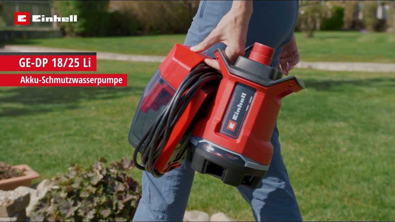 Einhell Power X-Change 18V Schmutzwasserpumpe GE-DP 18/25 LL Li-Solo (160  W, Max. Fördermenge: 7.000 l/h)