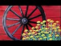 Easy Beginner Acrylic Painting Rustic Wagon Wheel with Flowers LIVE Tutorial