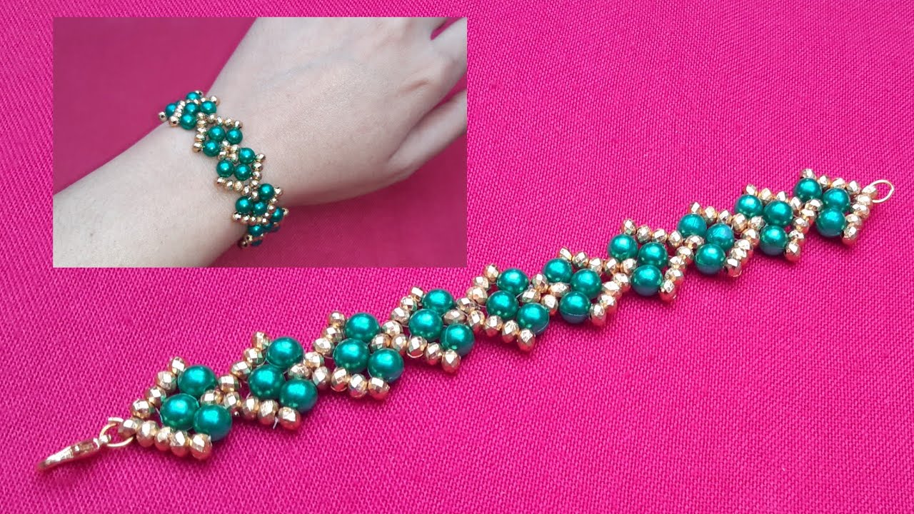 Very easy beaded bracelet tutorial for beginners// how to make ...