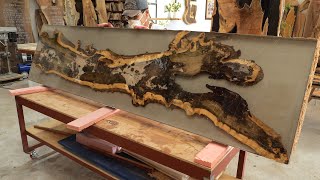 The process of making a table from very old hibiscus wood. Amazing Korean resin table making process