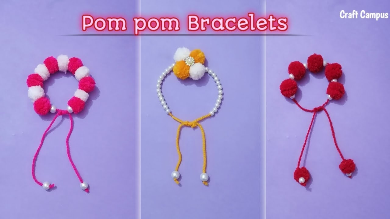 PomPom Bracelet  Wool Bracelet  DIY Bracelet  The Blue Sea Art  YouTube