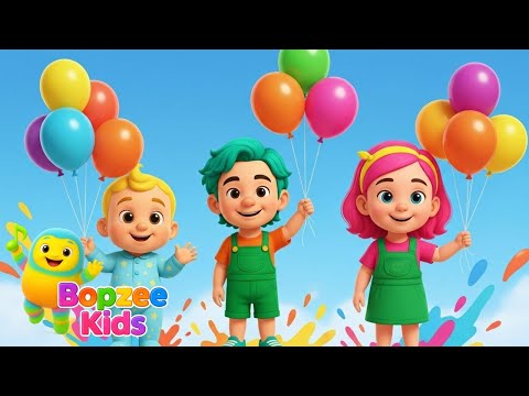 تعلم الألوان بالبالونات أغنية الألوان ثلاثية الأبعاد للأطفال بوبزي كيدز