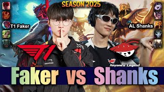 T1 Faker vs AL Shanks - Faker YONE vs Shanks AZIR Mid - Patch 25.19 KR Ranked | lolrec