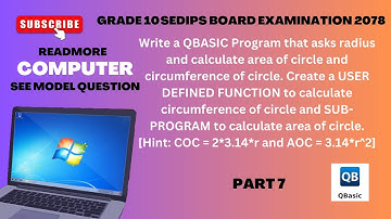 SEDIPS BOARD EXAMINATION 2078 l SEE GRADE 10 COMPUTER SCIENCE MODEL QUESTION l COMPUTER SCIENCE SEE