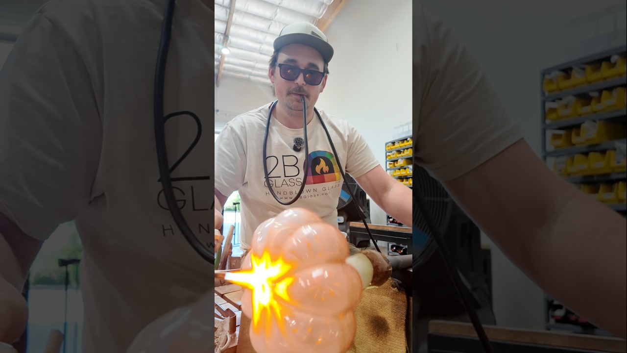 Sparkle Pumpkin, But Make It Glass #glassblowing #satisfying #glass