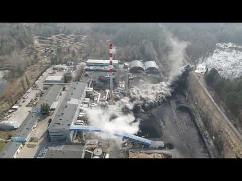 Wyburzenie komina Ciepłowni