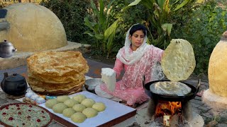 Making Elephant Ears : Giant Halwa Paratha an Occasional Village Folks Breakfast Recipe Il