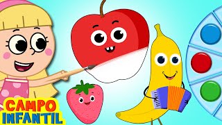 Campo Infantil | Aprendemos Frutas Pintándolas Con Diferentes Colores | Aprendizaje Infantil