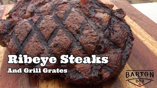 Ribeye Steaks Cooked on Grill Grates