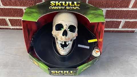 Animated 6" Talking Skull Candy Bowl - Gemmy Halloween 2004-08