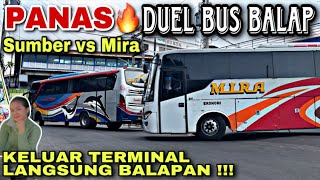 Panas 🔥 Duel Bus Balap Sumber vs Mira ❗️Keluar Terminal Langsung Balapan ❗️| Pintu Timur Tirtonadi