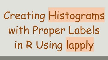 Creating Histograms with Proper Labels in R Using lapply