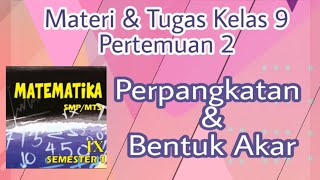 Materi dan tugas pelajaran matematika kelas 9 tentang perpangkatan
bentuk akar, nah di video ini jelaskan terdapat pada bab 1 seme...
