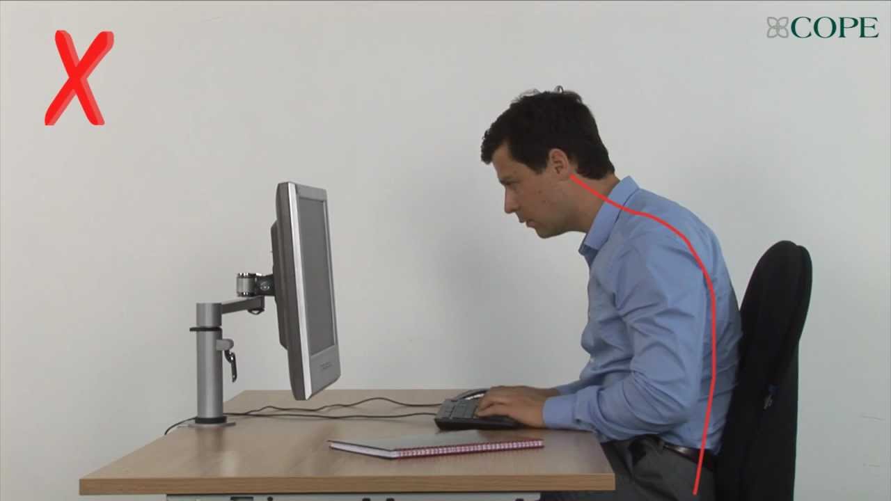 Setting Height Of Computer Screen Cope Occupational Health Youtube