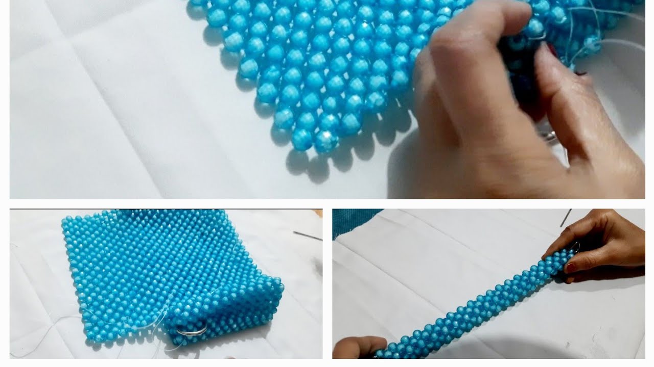 Beaded Bag Handle Tutorial | How To Attach D Ring And Handle On Pearl Purse | Handle Making Tutorial