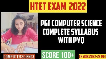 HTET PGT COMPUTER SCIENCE COMPLETE SYLLABUS COMPLETE WITH PLAYLIST WITH PYQ ONLY 10 DAYS CLASS