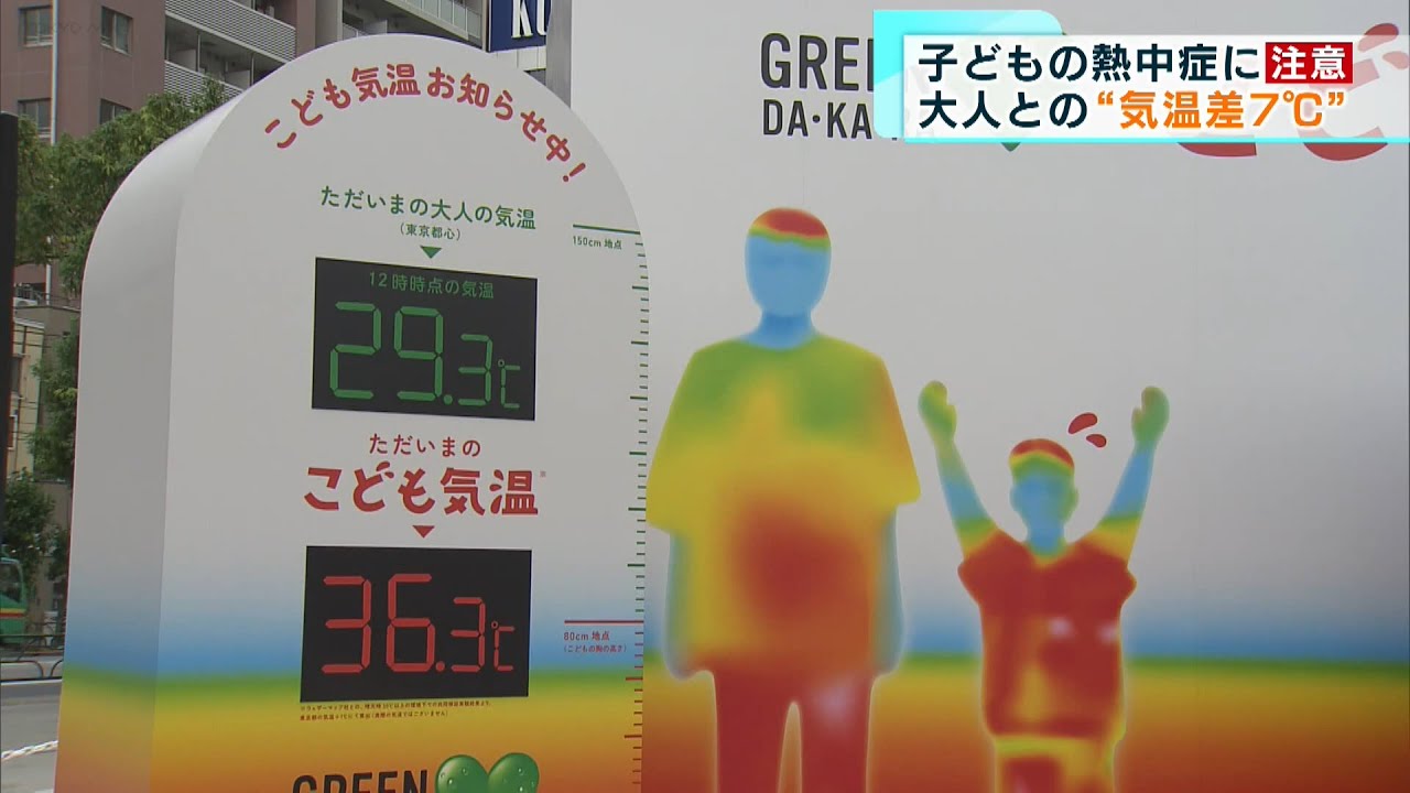Beware of heatstroke in children: 7°C difference in temperature