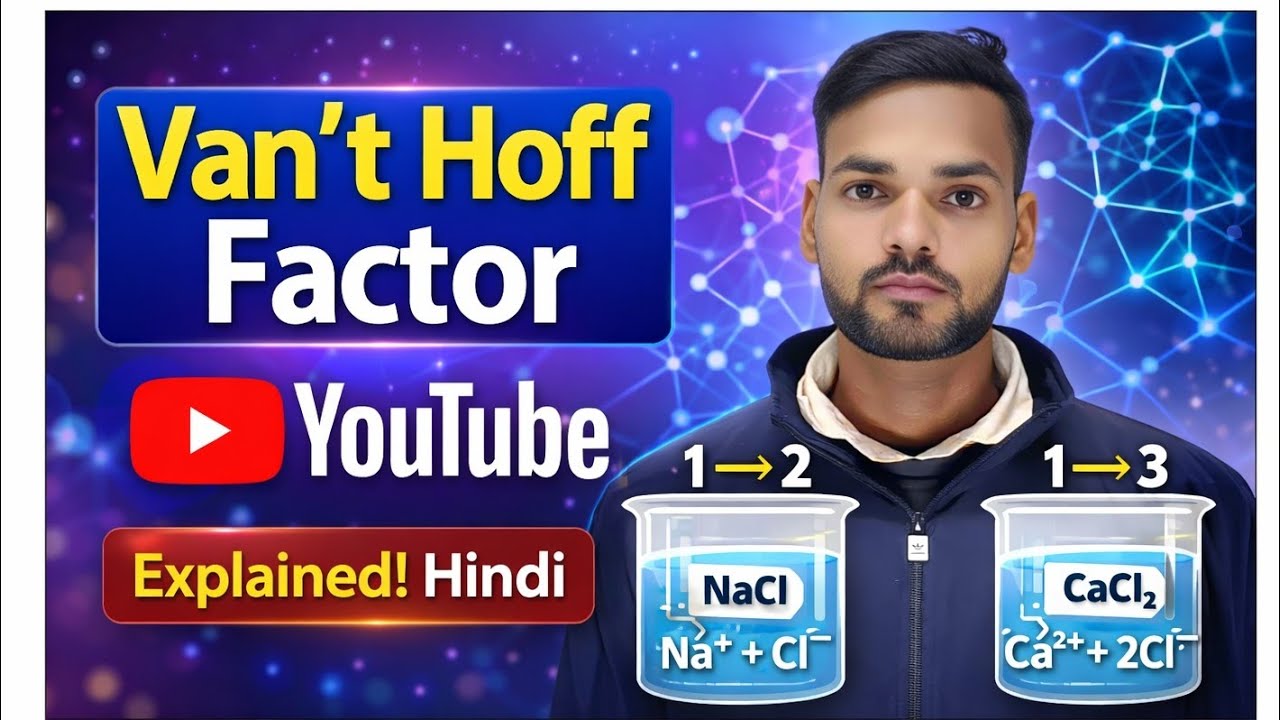 Van’t Hoff Factor (i) | वेंट हॉफ गुणांक | Class 12 Chemistry | आसान Explanation By Kartik Sir 
