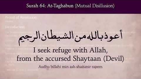 64 سورة التغابن Surat Al-Taghabun (The Cheating) Surah 64