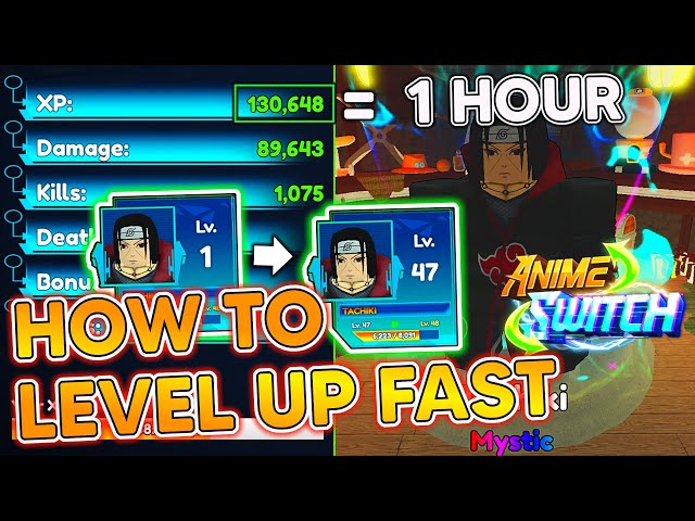ANIME SWITCH LEVELING UP FAST METHOD! GET ALOT OF EXP BY DOING THIS! In Anime Switch class=