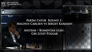 Magnus Carlsen Almost Defeated Karjakin - Round 3 Wcc Live Cut Version