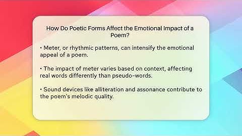How Do Poetic Forms Affect the Emotional Impact of a Poem? - The Prose Path