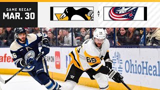 GAME RECAP: Penguins at Blue Jackets (03.30.24) | Penguins Finish Home and Home With Blue Jackets